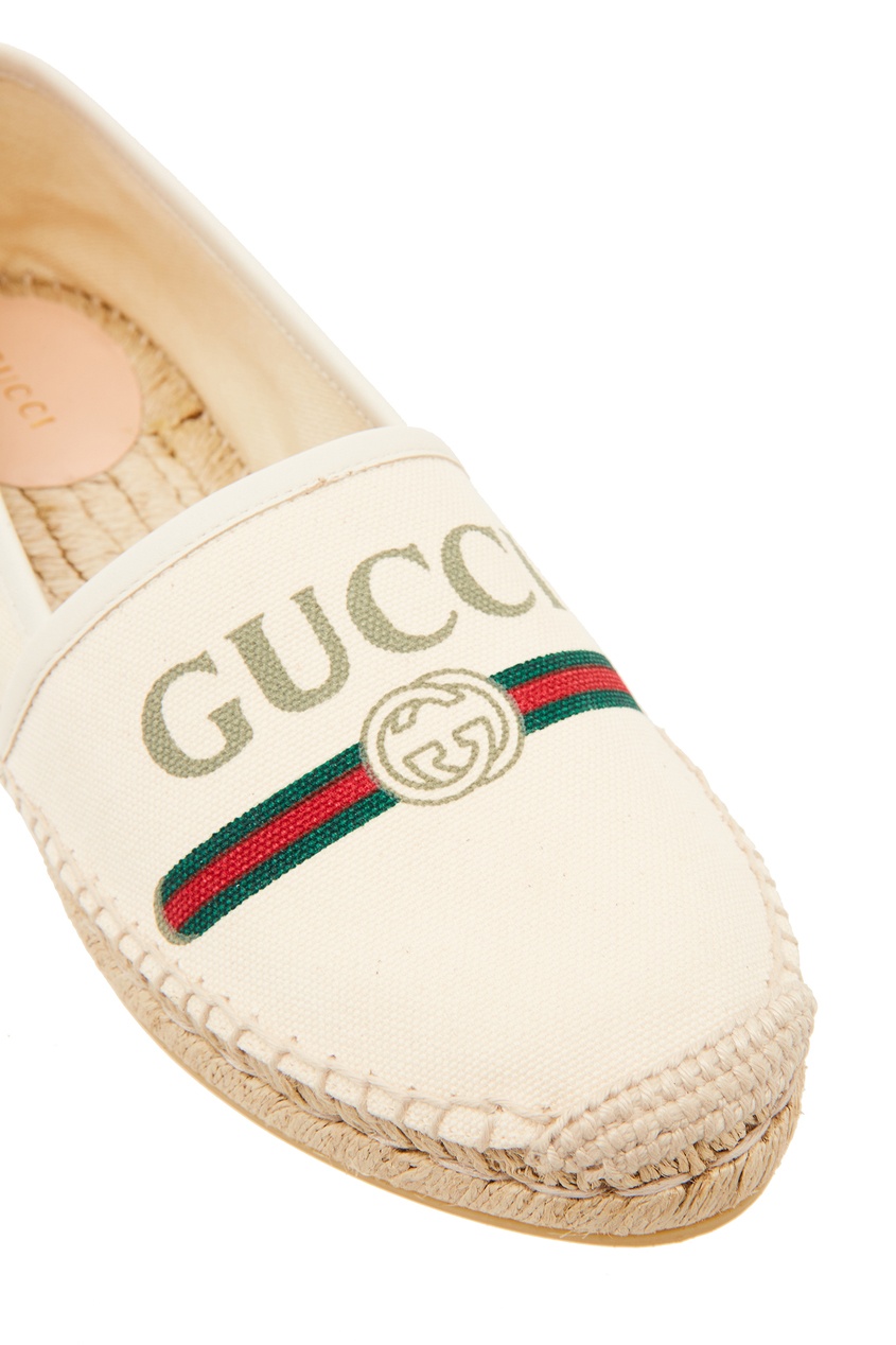 фото Белые эспадрильи с логотипом gucci