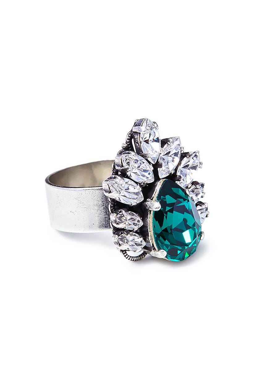 фото Серебристое кольцо с кристаллами Anton heunis