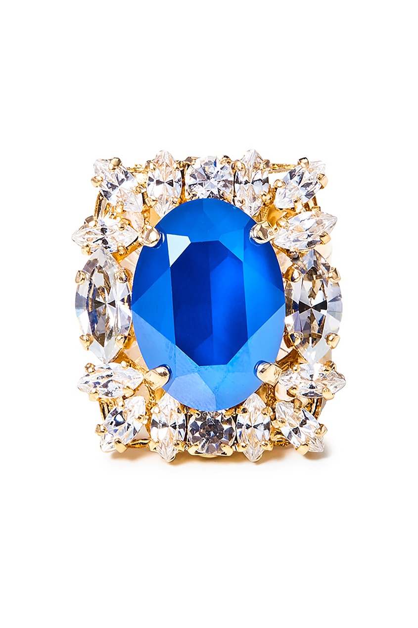 фото Позолоченное кольцо с синим кристаллом Anton heunis
