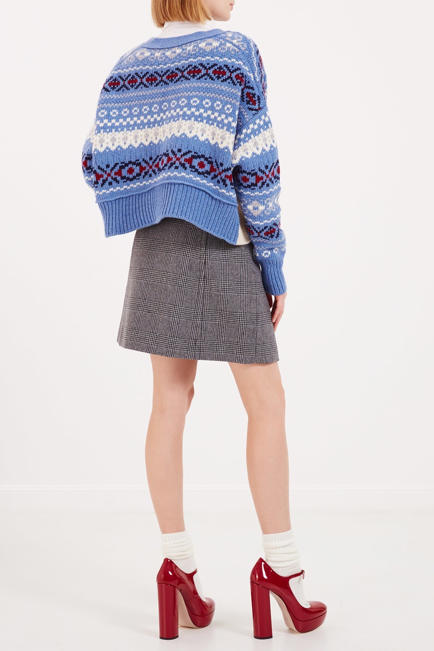 

Шерстяной кардиган с узором Fair Isle, Голубой