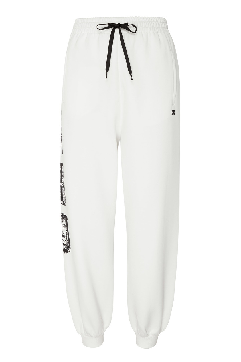 фото Белые спортивные брюки с принтом Miu miu