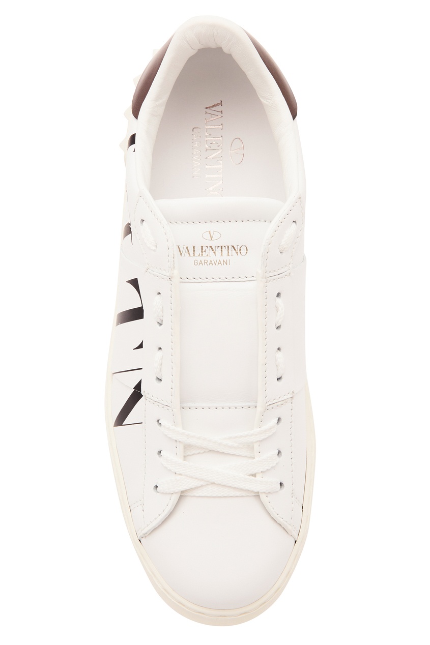 фото Белые кожаные кроссовки valentino garavani