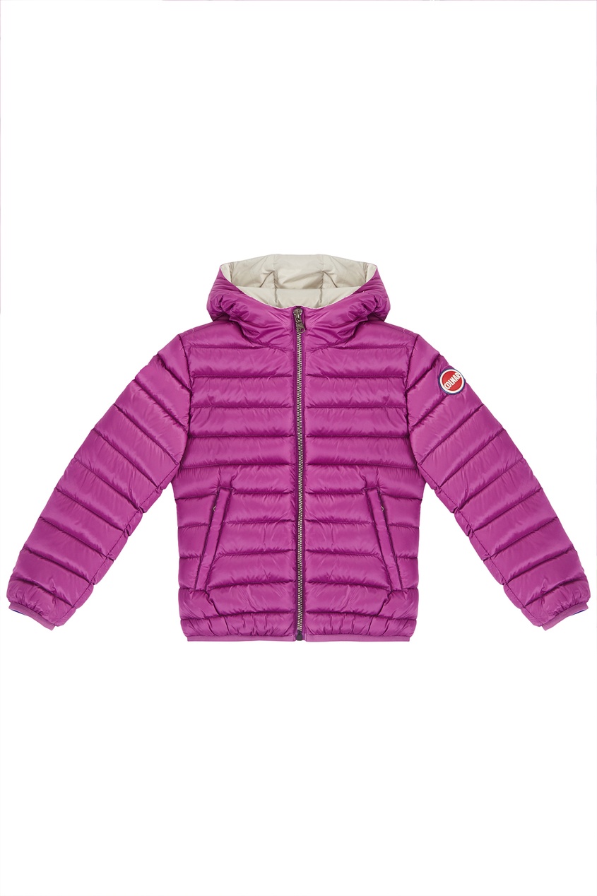 фото Фиолетовая дутая куртка с логотипом colmar