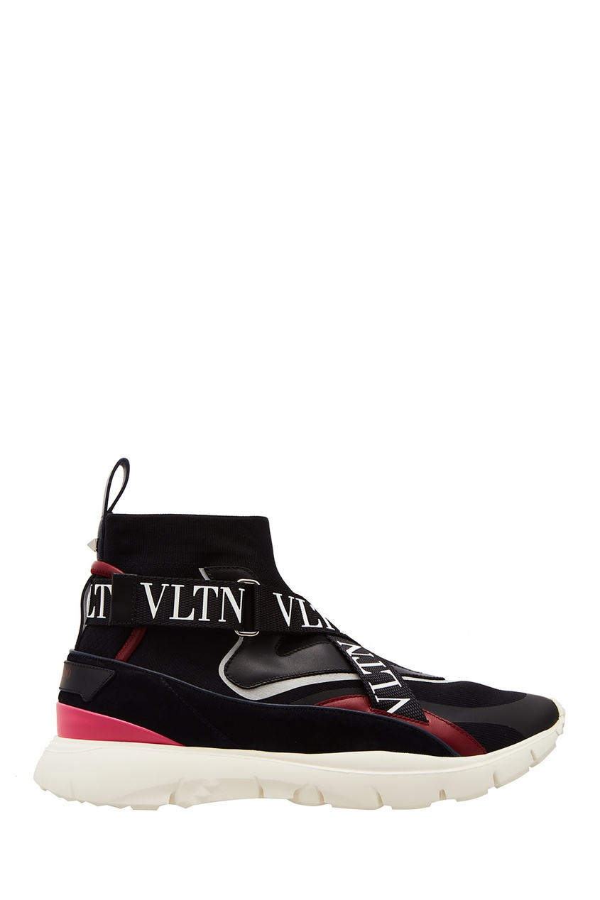 фото Высокие черные кроссовки valentino garavani