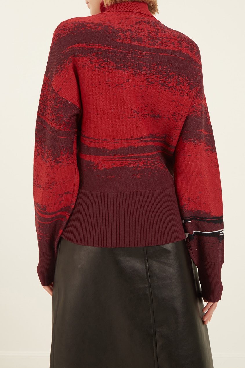 фото Бордовый свитер с рисунком adolfo dominguez