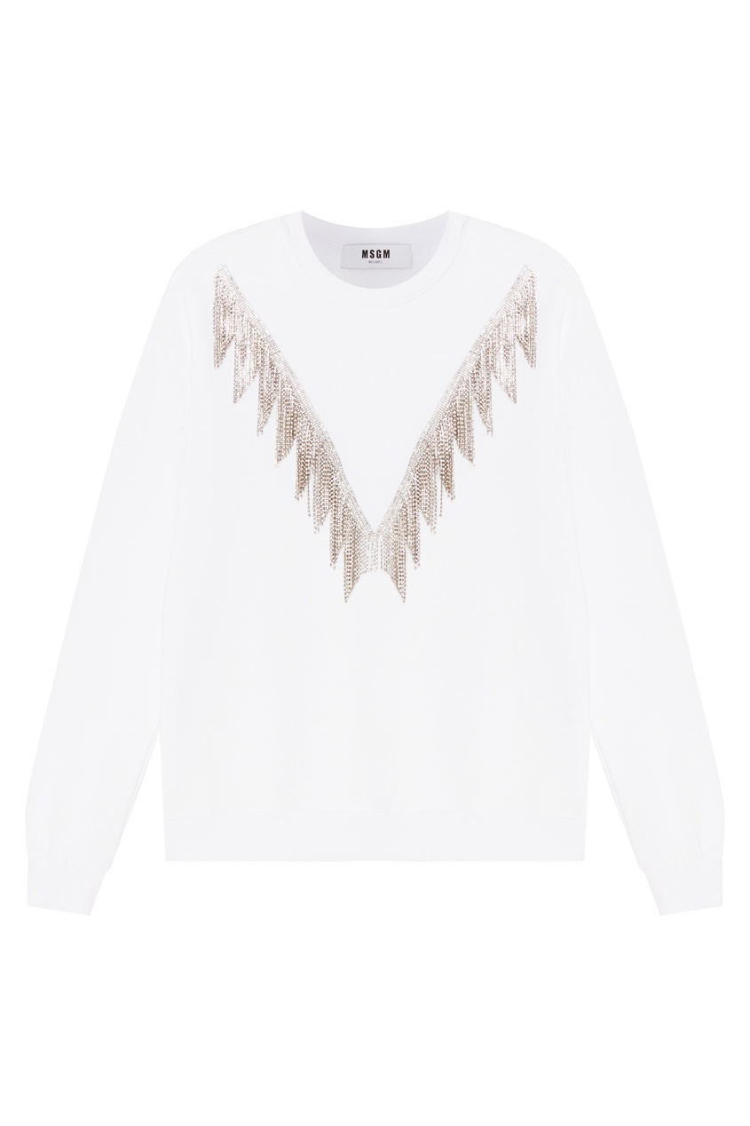 Белый свитшот с отделкой Msgm