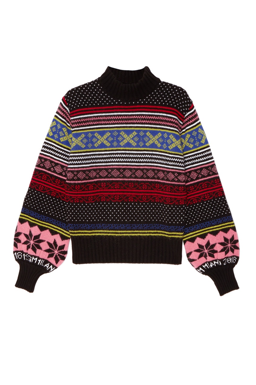 фото Разноцветный свитер с фольклорным мотивом msgm