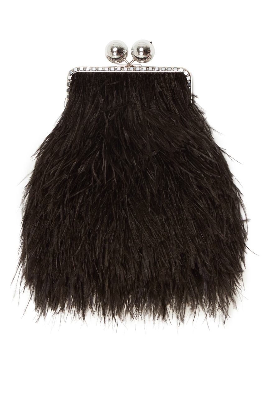 

Черный клатч с перьями Blacky