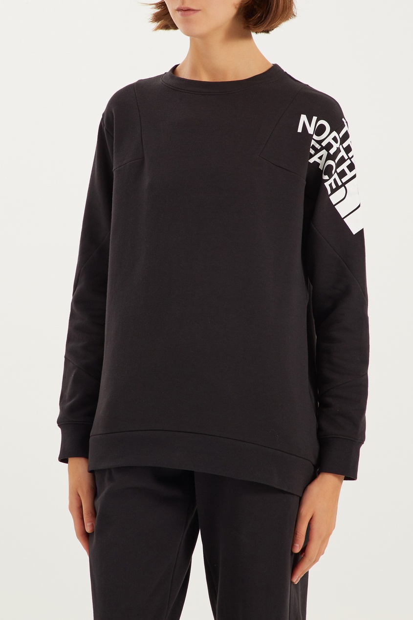 фото Черный пуловер с логотипом the north face