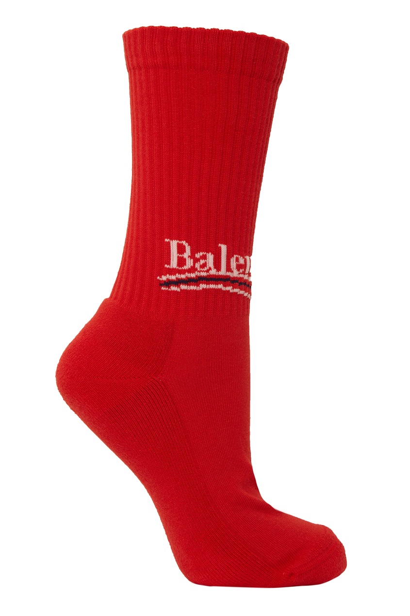 фото Красные носки с логотипом balenciaga