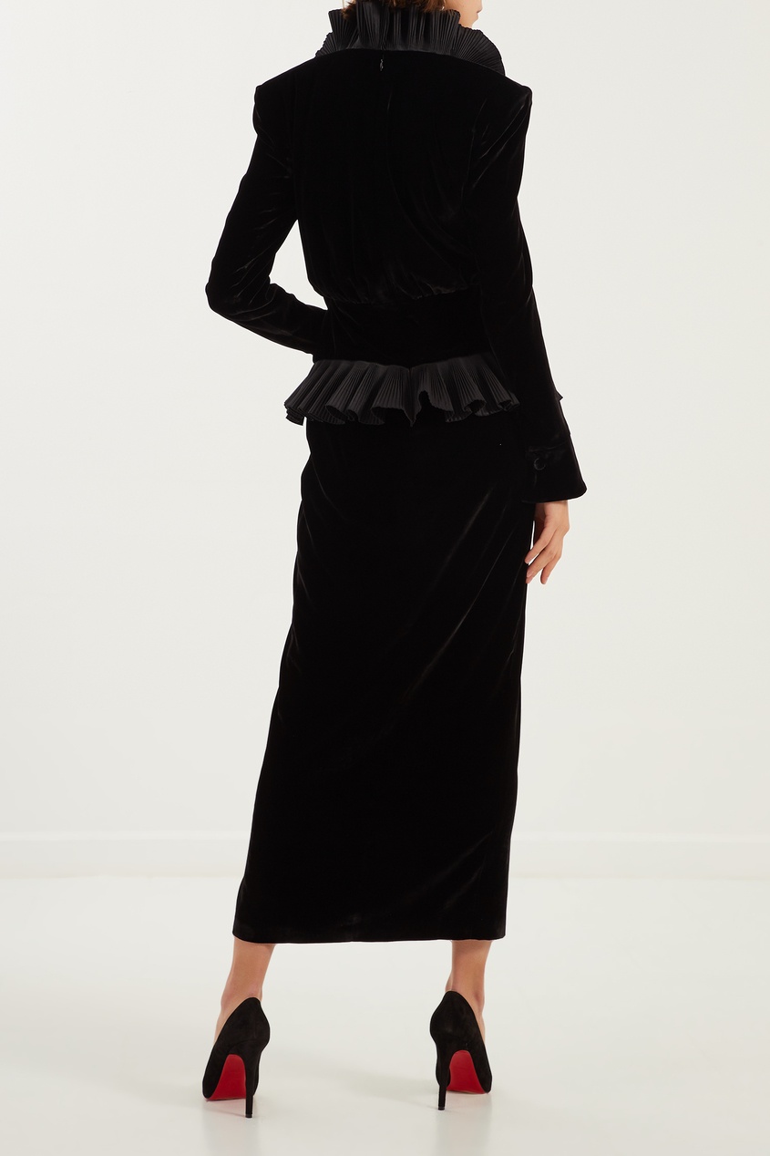 фото Черное платье с высоким разрезом alessandra rich