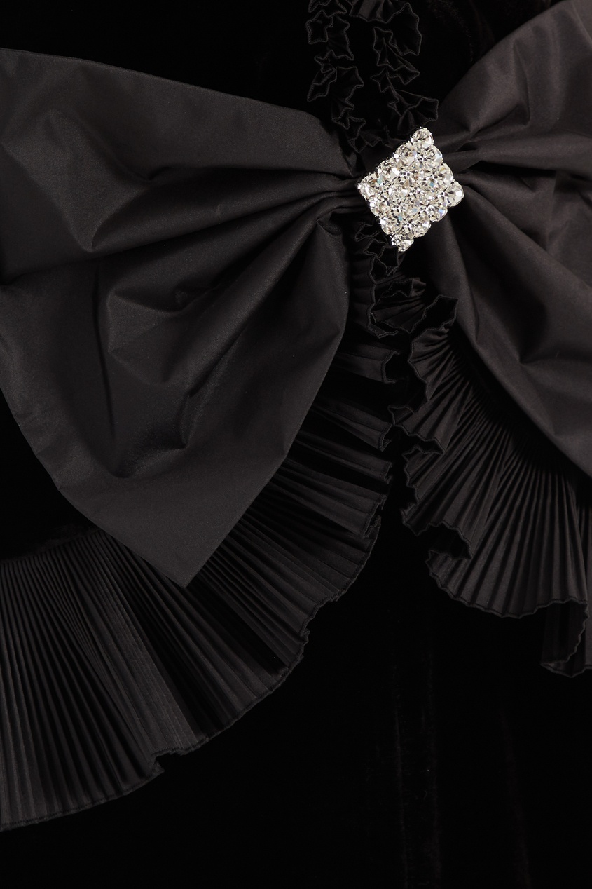 фото Черное платье с высоким разрезом alessandra rich