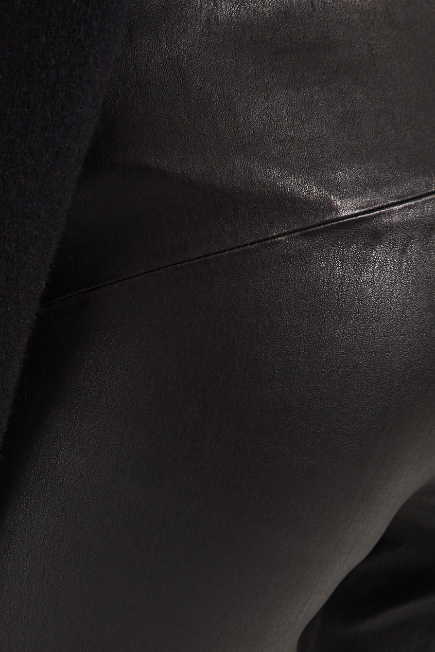 фото Кожаные брюки с разрезами izeta