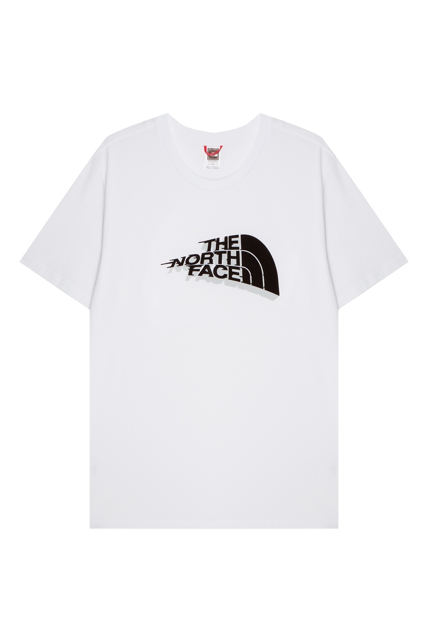 фото Белая хлопковая футболка с логотипом the north face