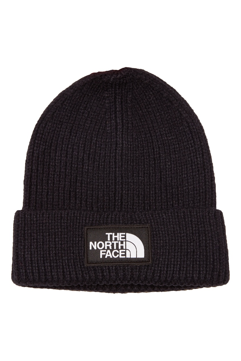 фото Темно-синяя шапка с логотипом the north face