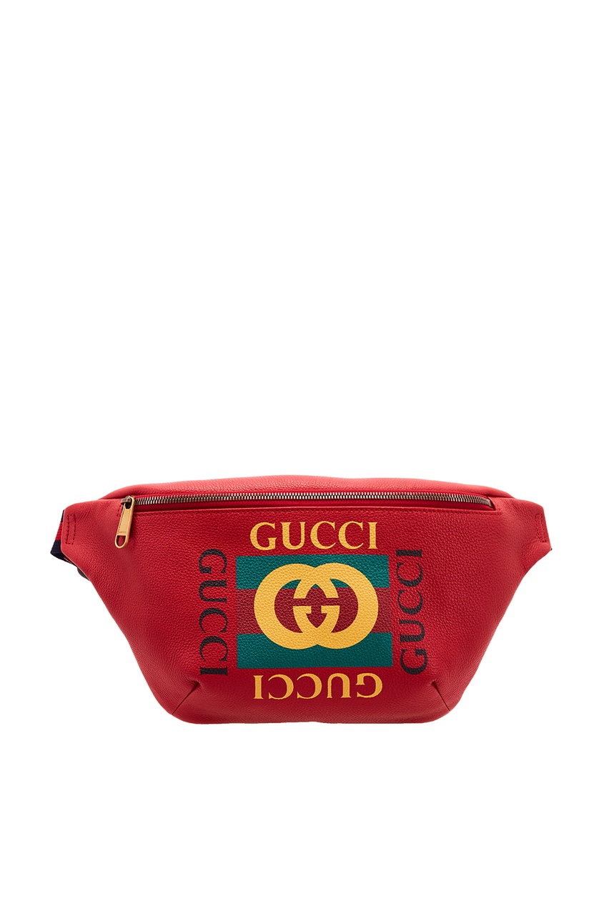 фото Красная поясная сумка с логотипом Gucci man