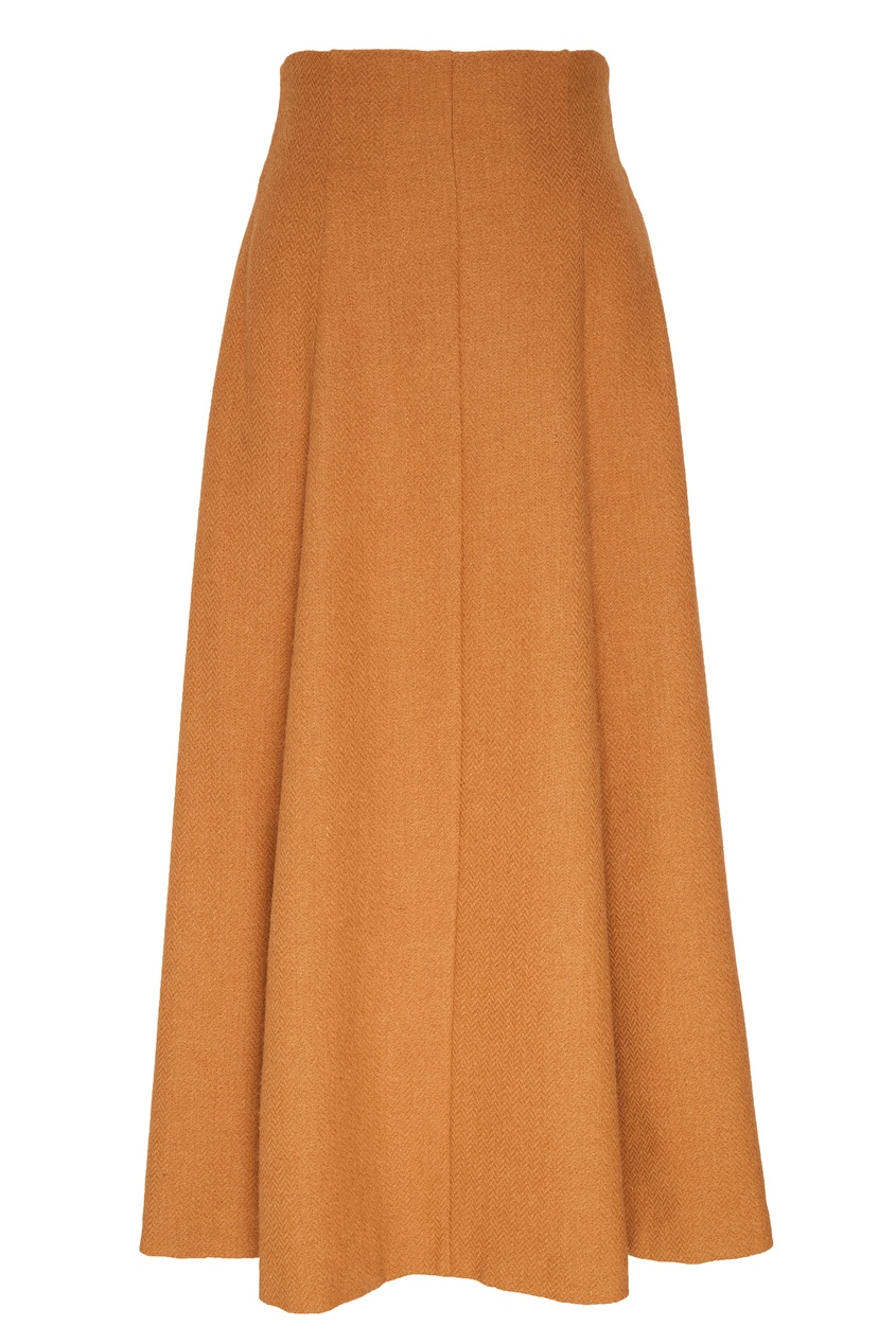 фото Светло-коричневая юбка миди ulyana sergeenko