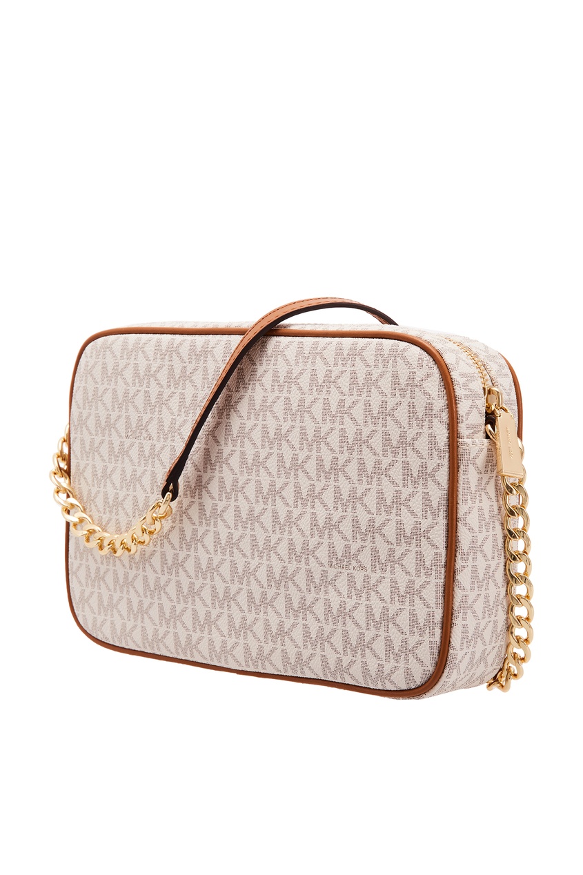 фото Бежевая сумка crossbodies c монограммами Michael michael kors