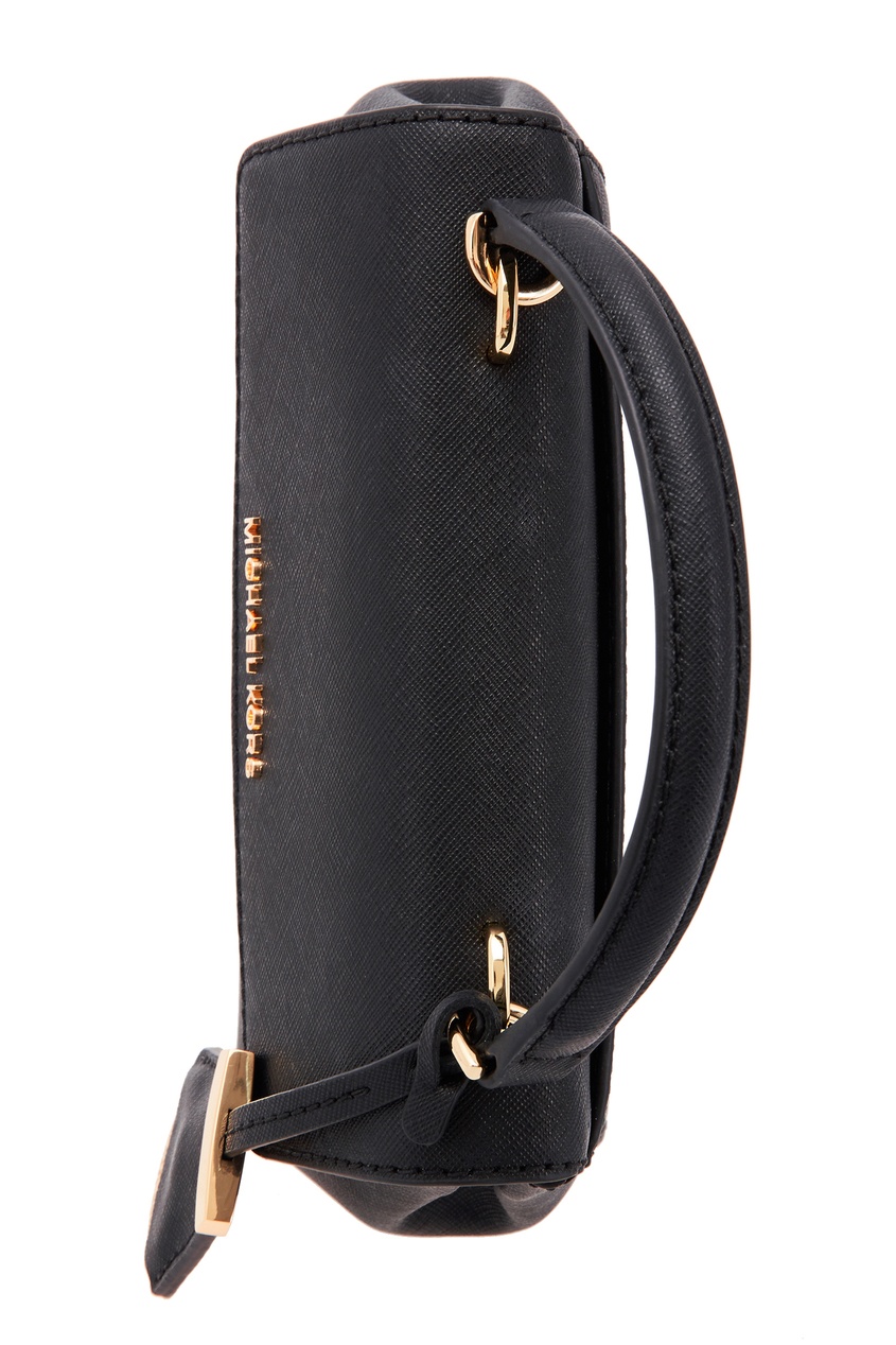 фото Черная сафьяновая сумка crossbodies michael michael kors