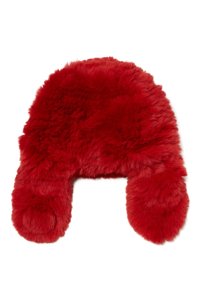 фото Красная шапка из меха кролика Korta