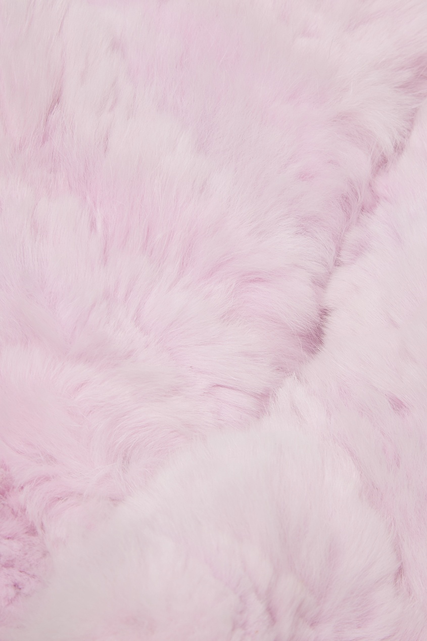 фото Розовые варежки из меха кролика Korta