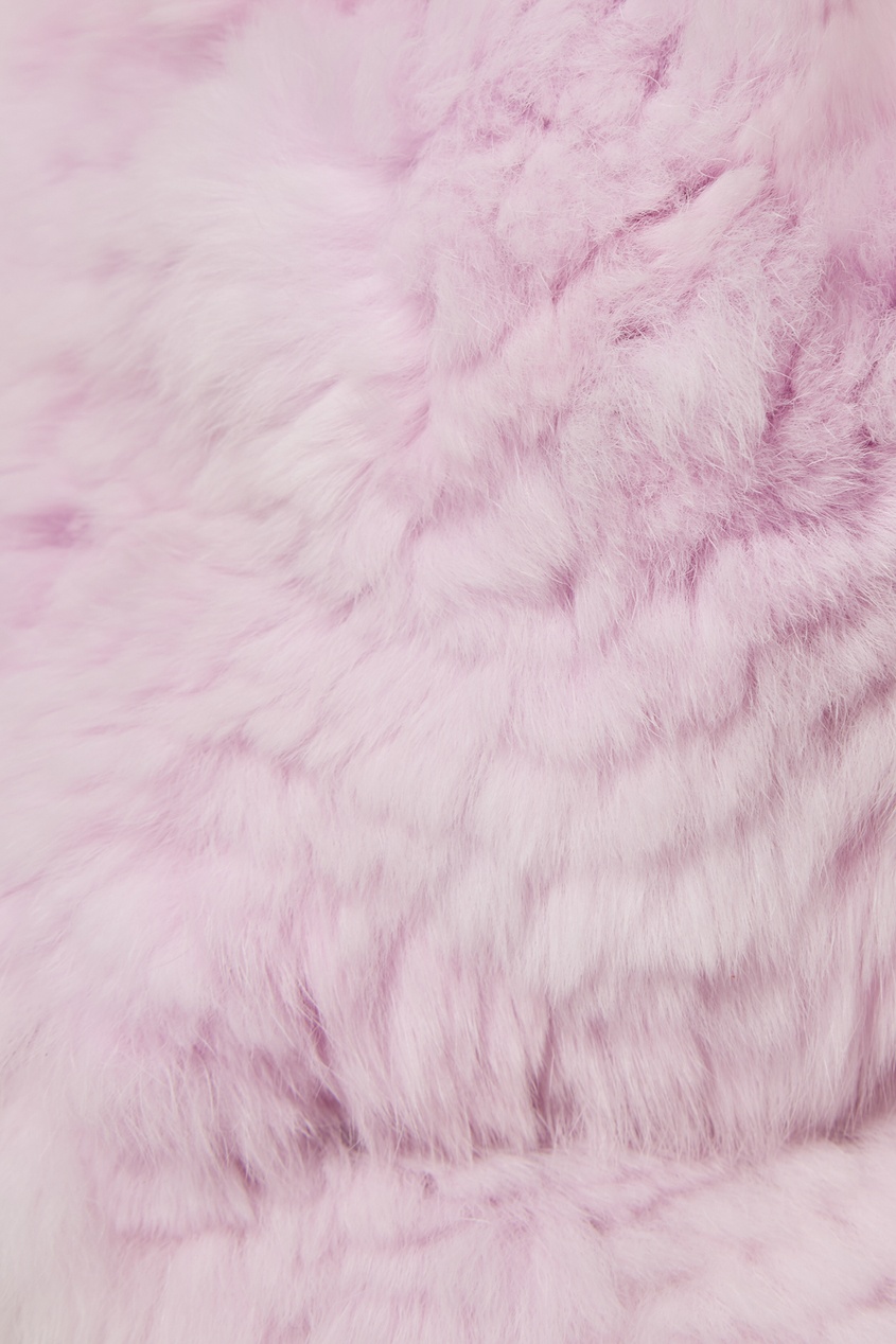 фото Розовая шапка из меха кролика Korta
