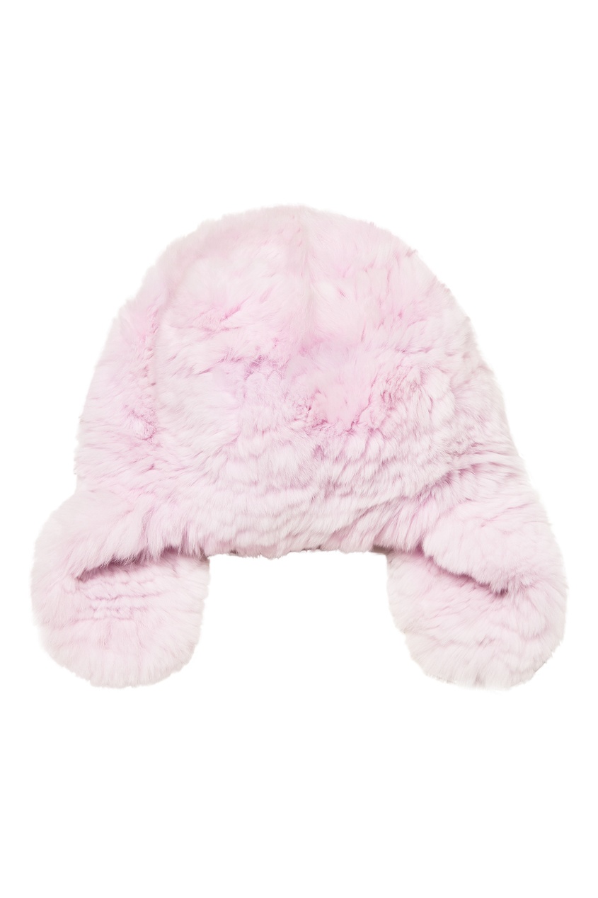 фото Розовая шапка из меха кролика Korta