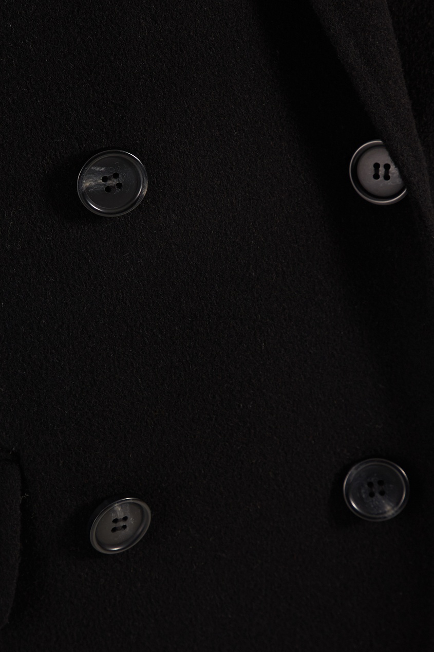 фото Черное шерстяное пальто с поясом D.o.t.127