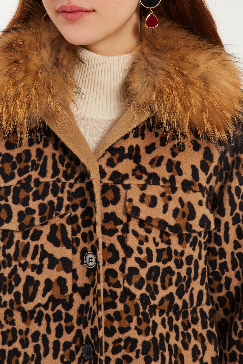 фото Шерстяная куртка с леопардовым принтом P.a.r.o.s.h.