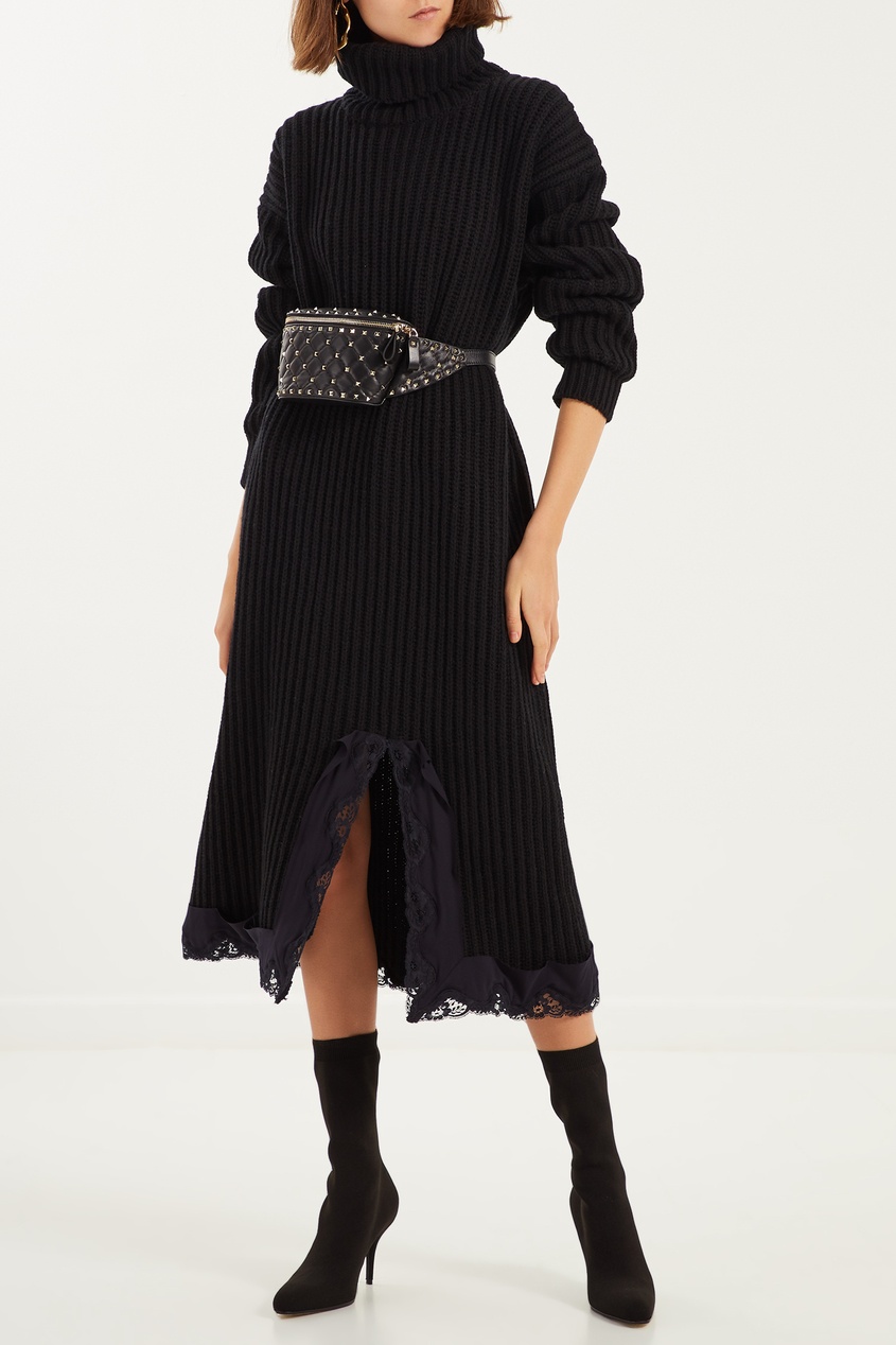 фото Вязаное платье с отделкой из кружева Balenciaga