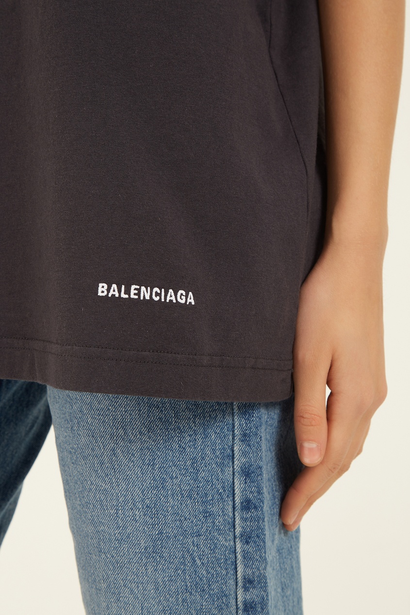 фото Серая футболка из хлопка Balenciaga