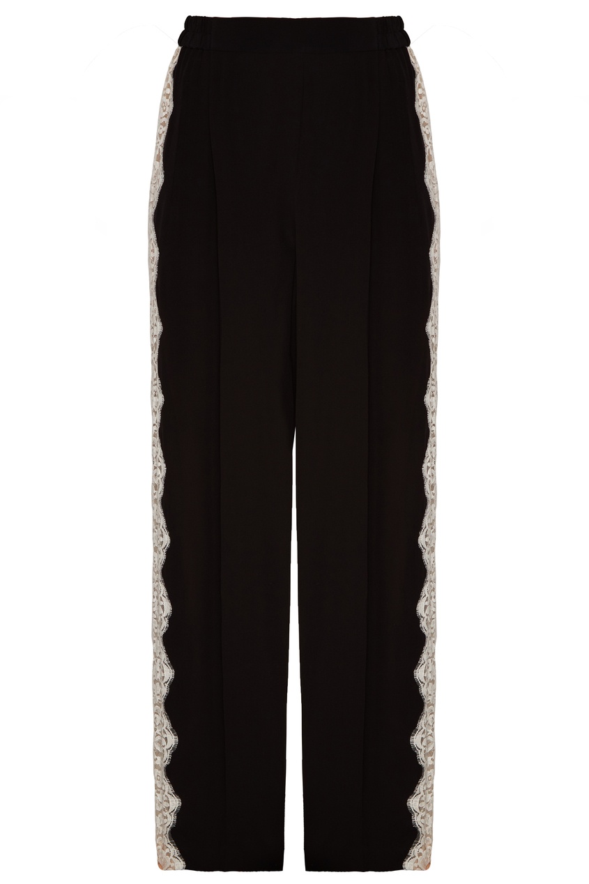 фото Черные брюки с кружевными вставками stella mccartney