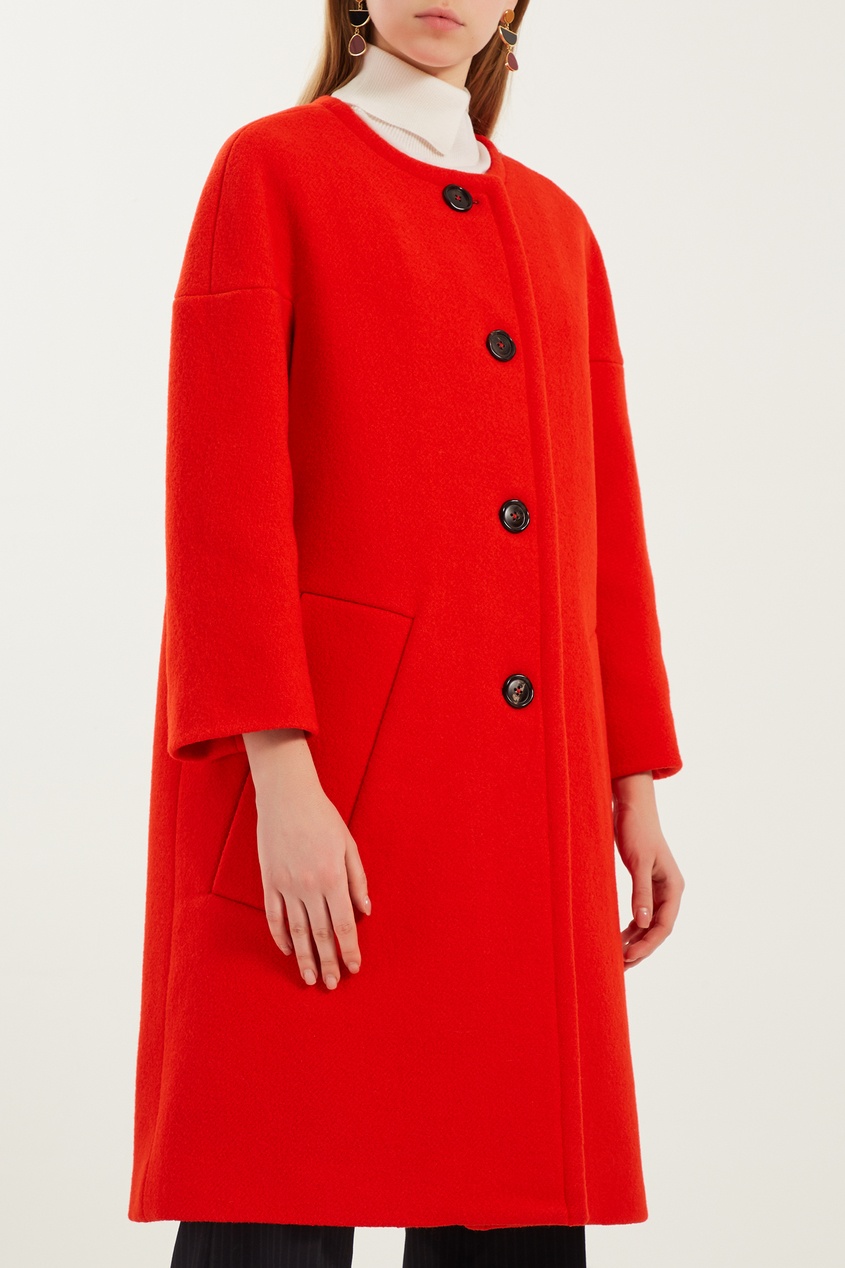 фото Оранжевое пальто из чистой шерсти marni