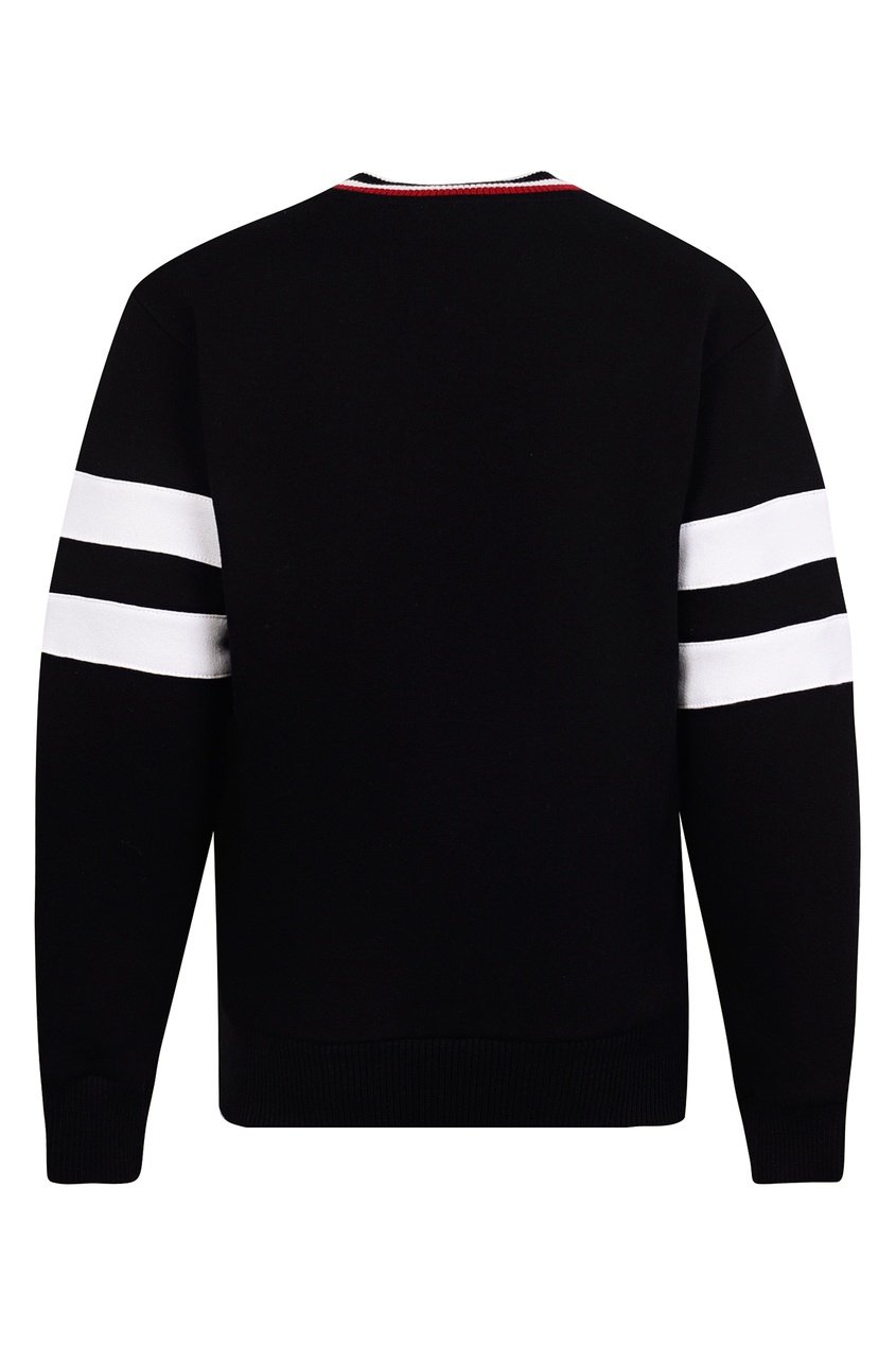 фото Черный пуловер с контрастными деталями dolce&gabbana