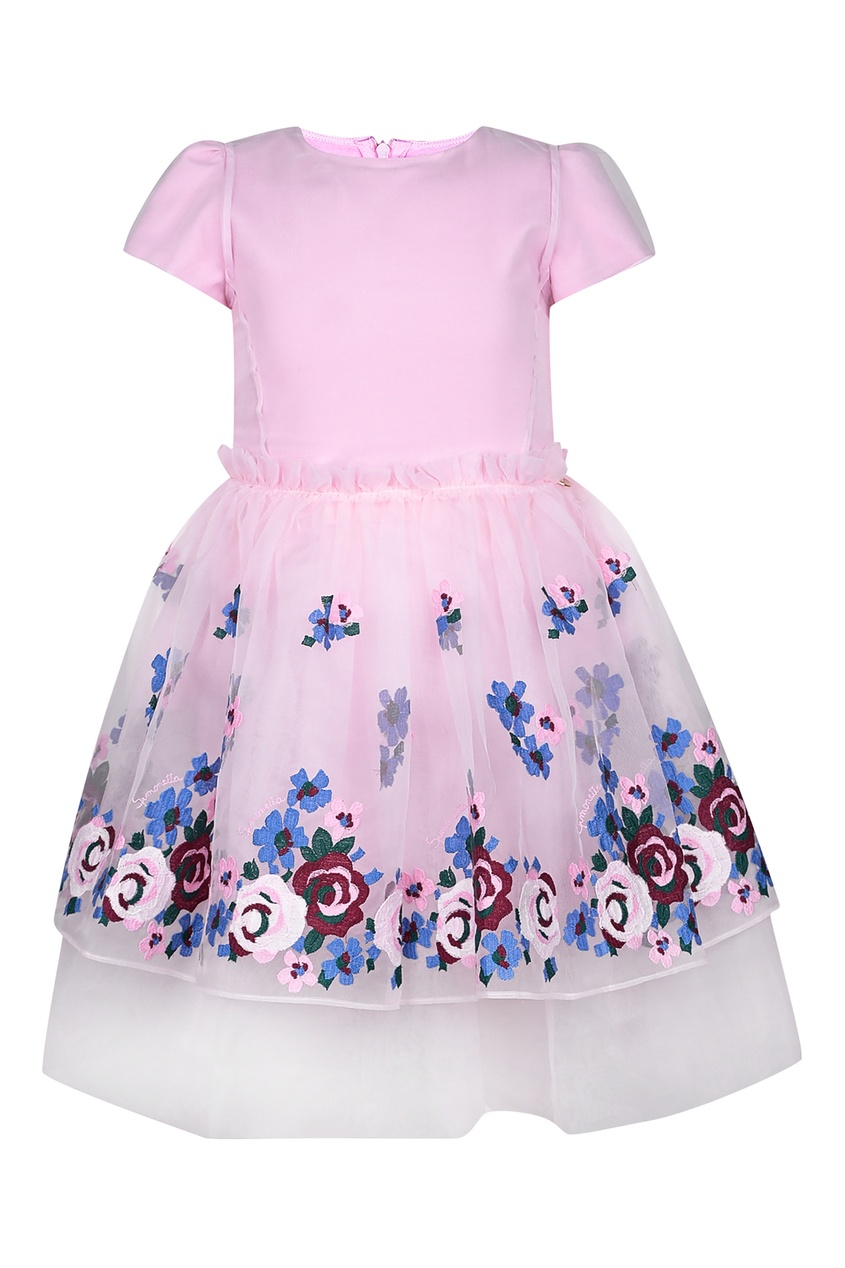 фото Розовое платье с вышивкой simonetta mini