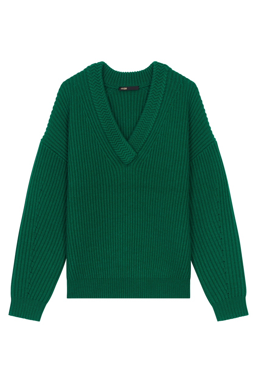 фото Зеленый пуловер maje