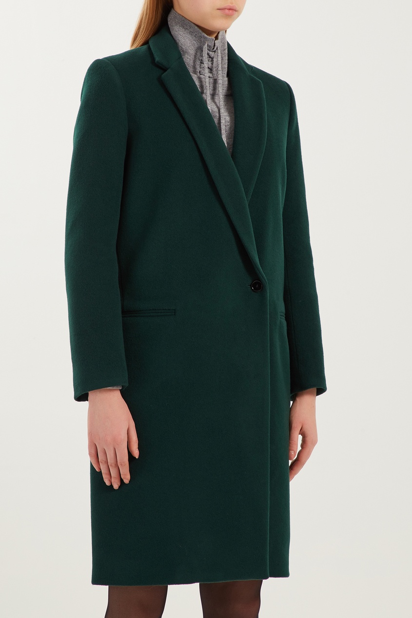 фото Зеленое пальто с карманами claudie pierlot