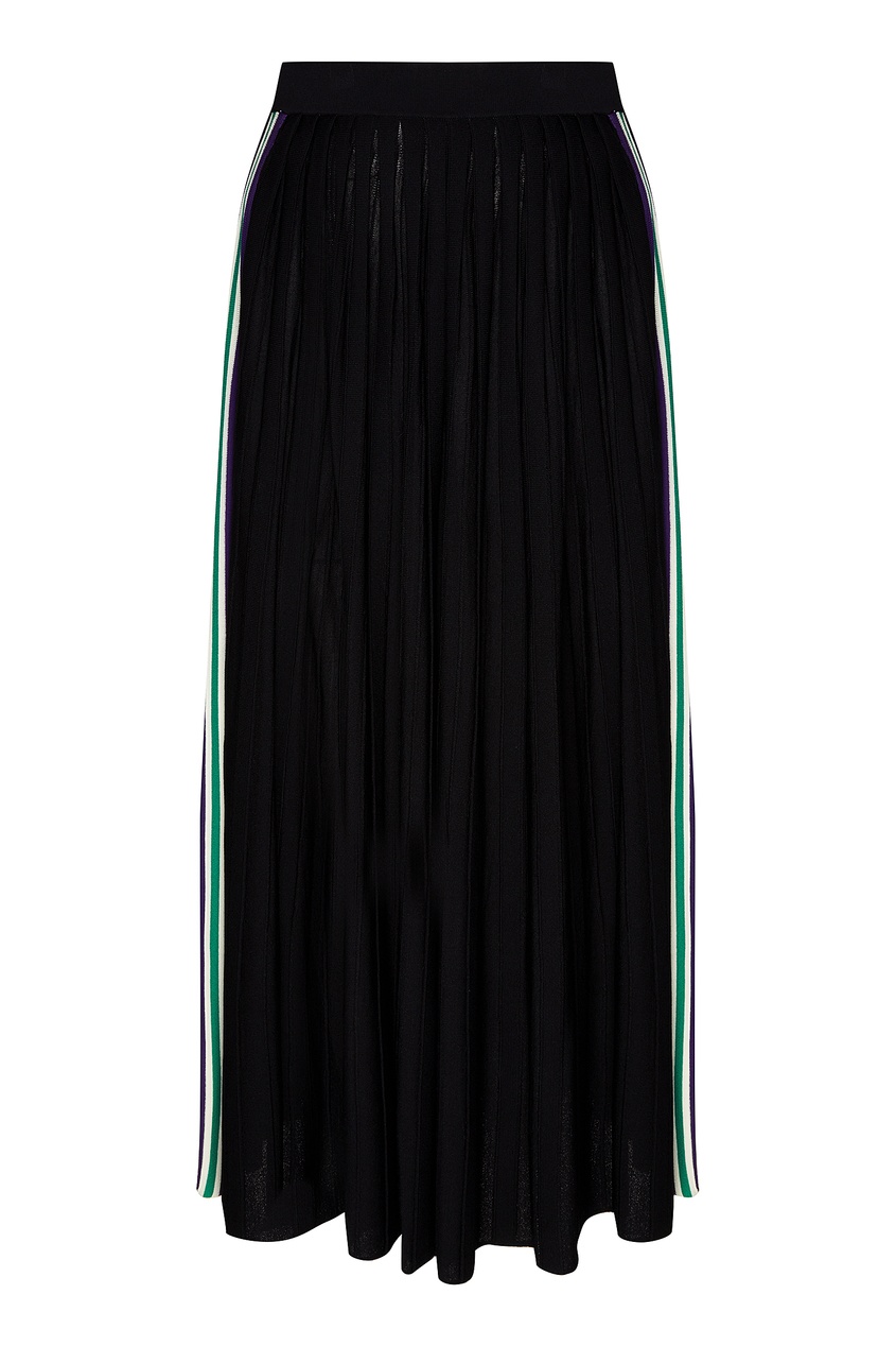 фото Длинная черная юбка с контрастными вставками sandro