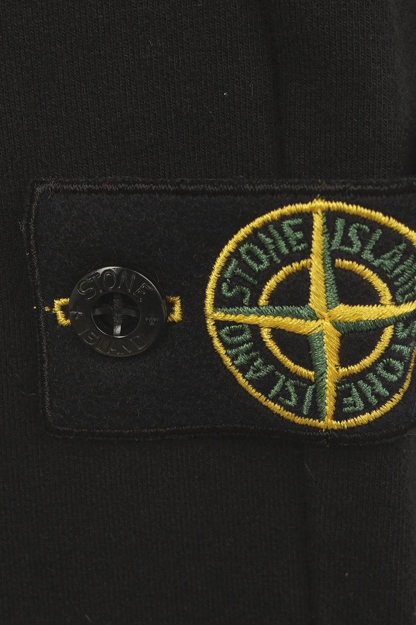 фото Черные брюки с нашивкой stone island kids