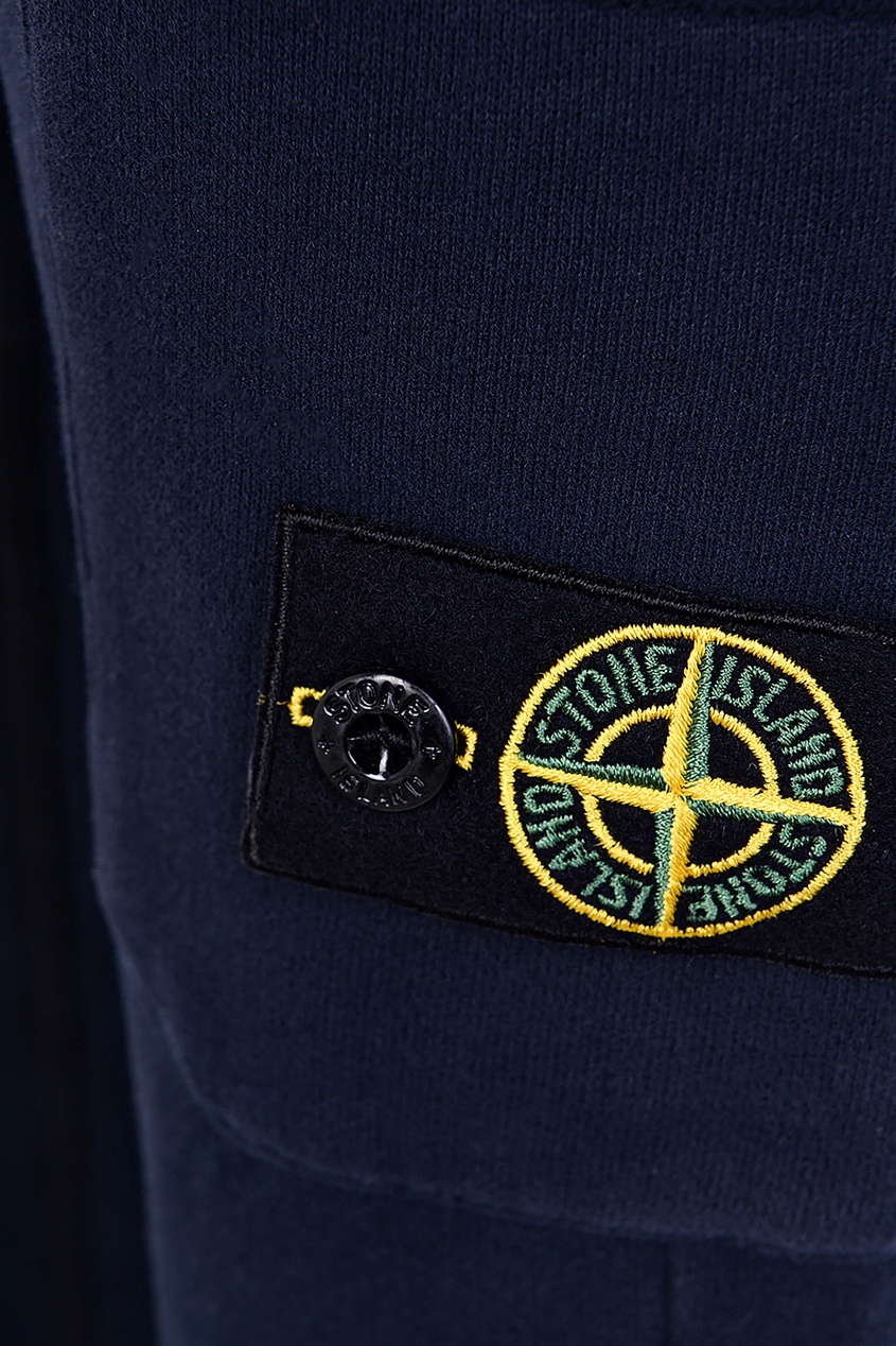 фото Синие трикотажные брюки с карманом stone island kids