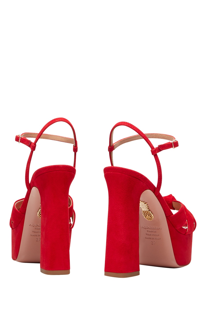 фото Красные босоножки на платформе baba plateau sandal 125 aquazzura