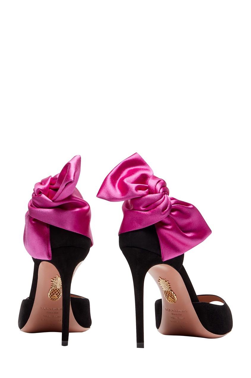 фото Розово-черные туфли versailles peep toe 105 aquazzura