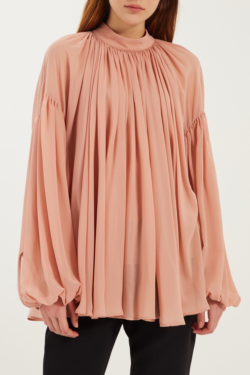 

Розовая шелковая блузка, Розовый