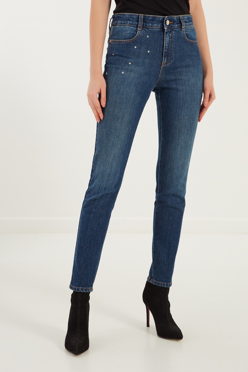 фото Синие джинсы с заклепками stella mccartney