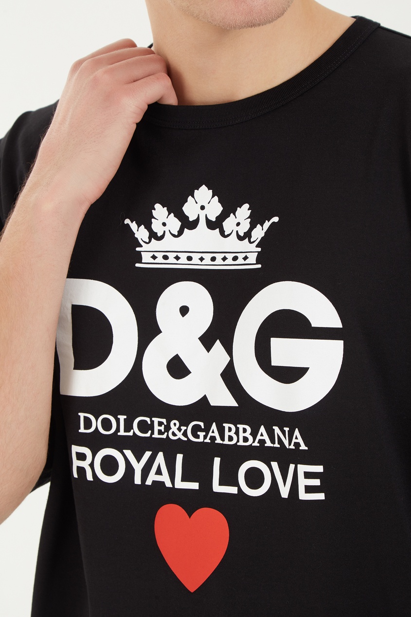 фото Черная футболка с принтом Dolce&gabbana