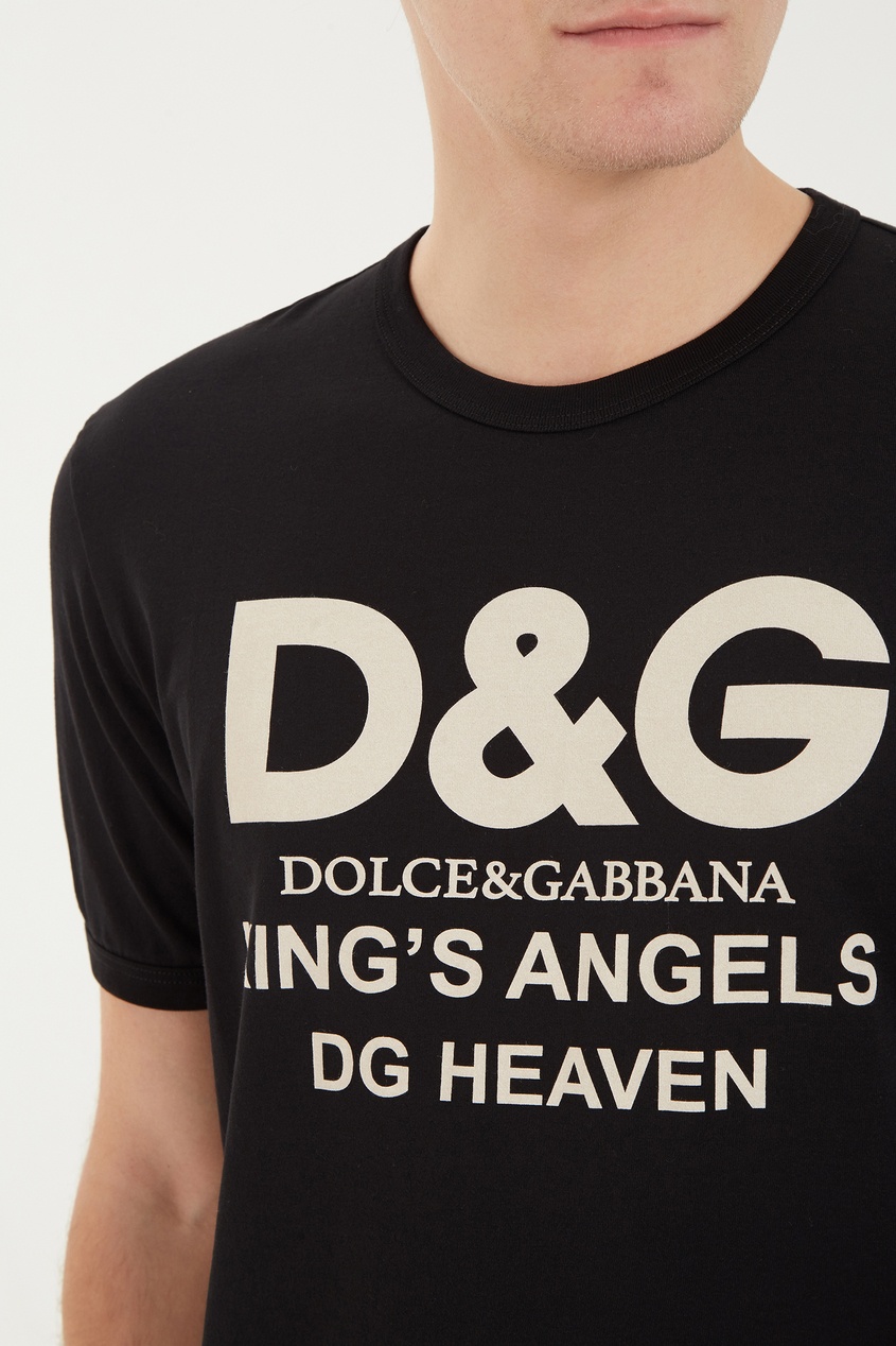 фото Хлопковая футболка с логотипом Dolce&gabbana