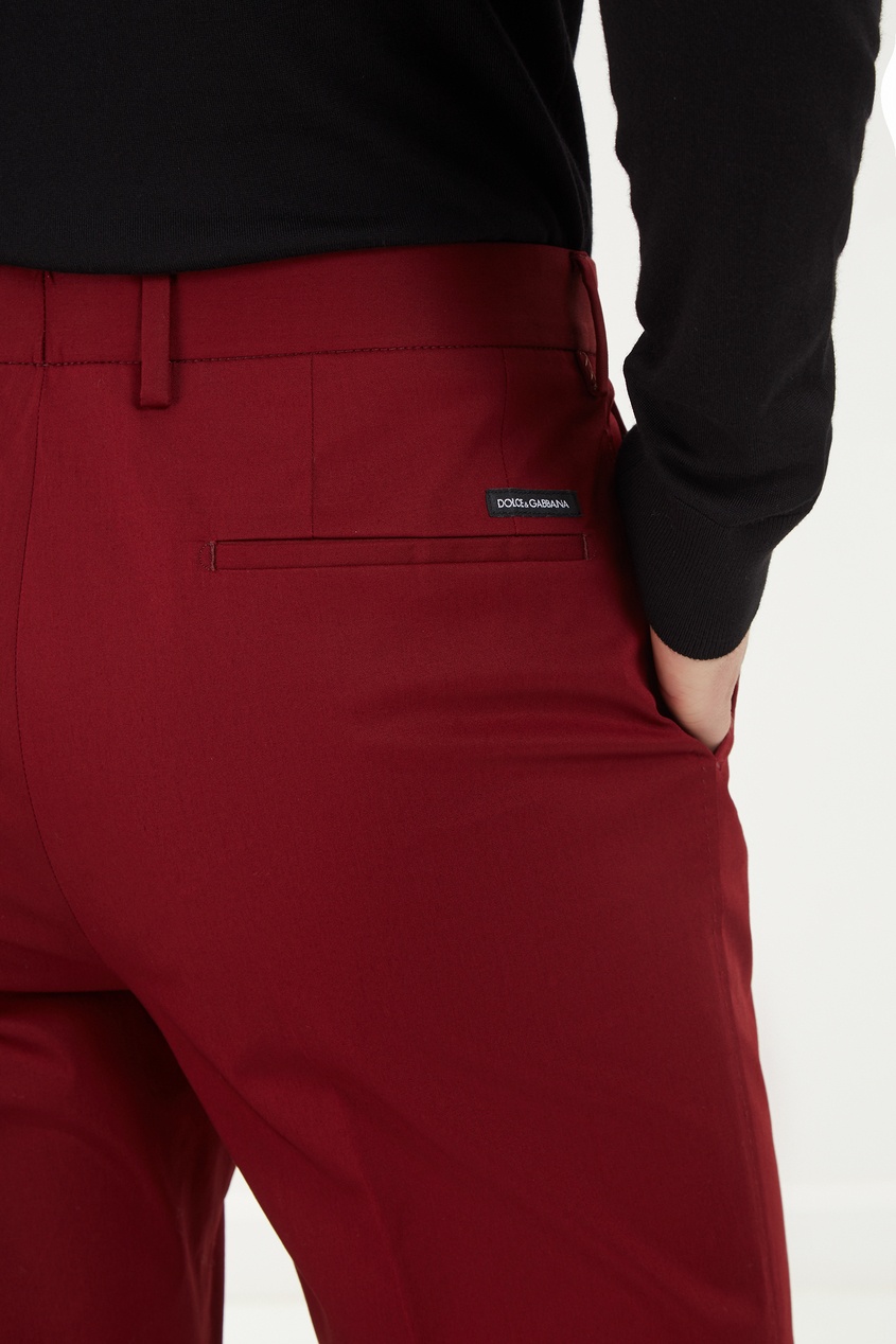 фото Бордовые брюки из хлопка dolce&gabbana