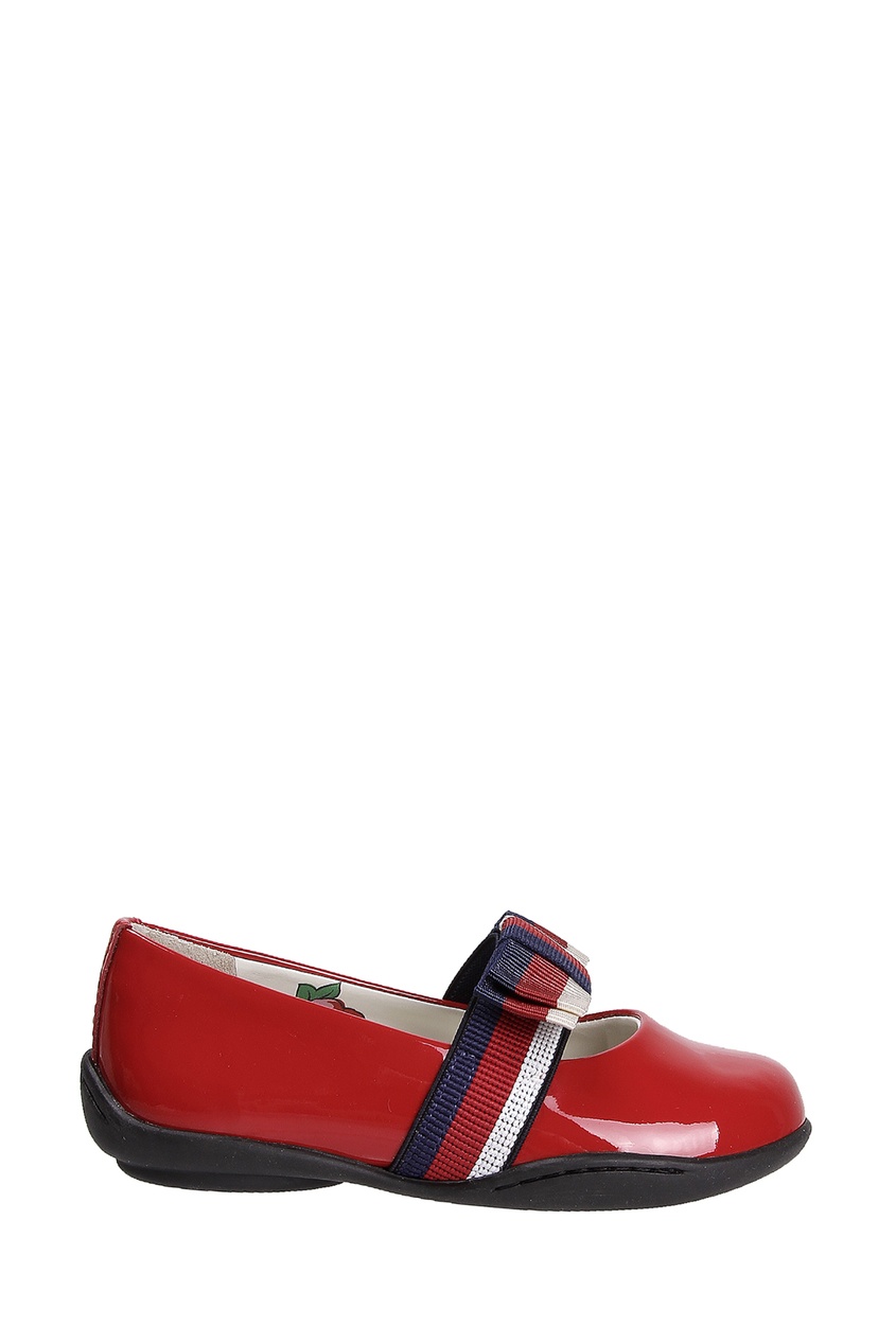 фото Красные туфли с контрастной перемычкой gucci