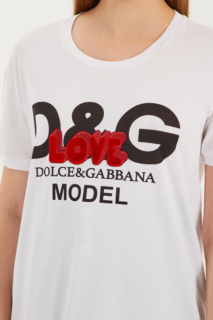 фото Белая футболка d&g model dolce&gabbana