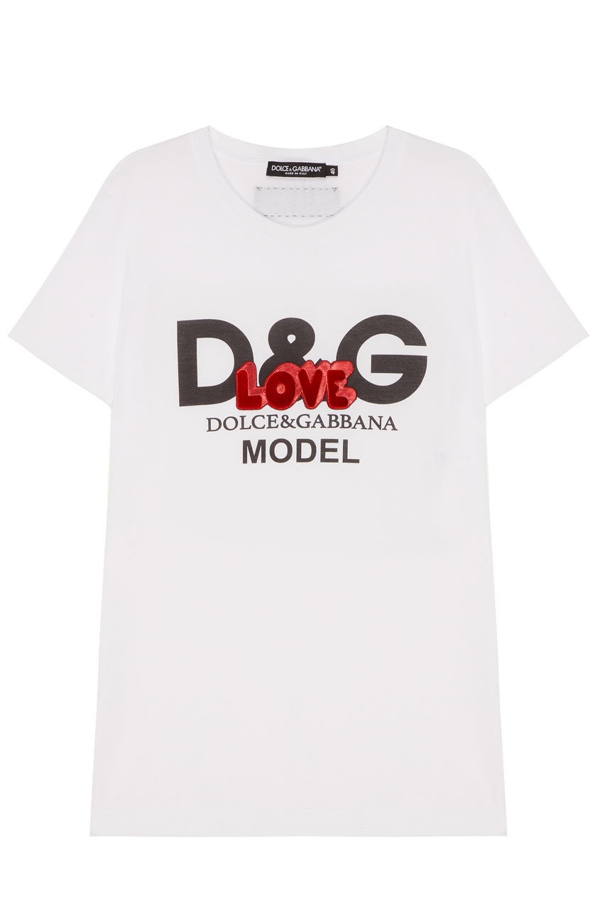 фото Белая футболка d&g model dolce&gabbana